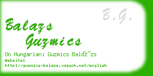 balazs guzmics business card